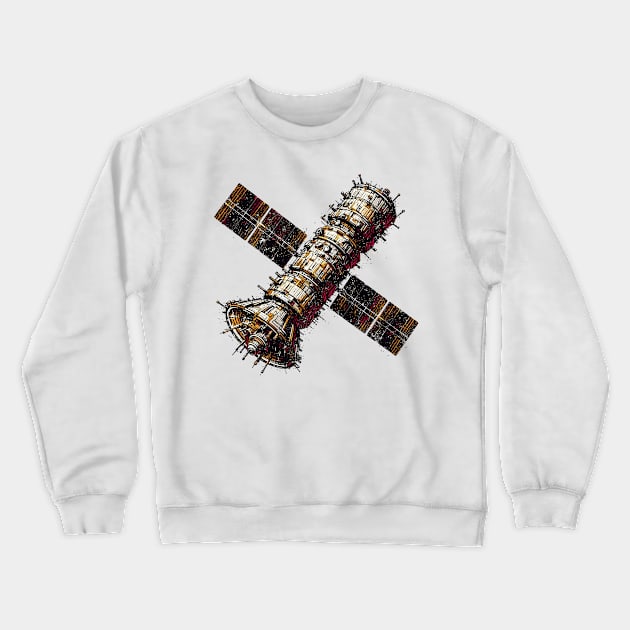 Space Satellite Crewneck Sweatshirt by Vehicles-Art